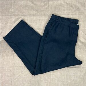 J.Jill Love Linen Women’s M‎ Navy Blue 100% Linen 
Elastic Waist Pull-on Pant